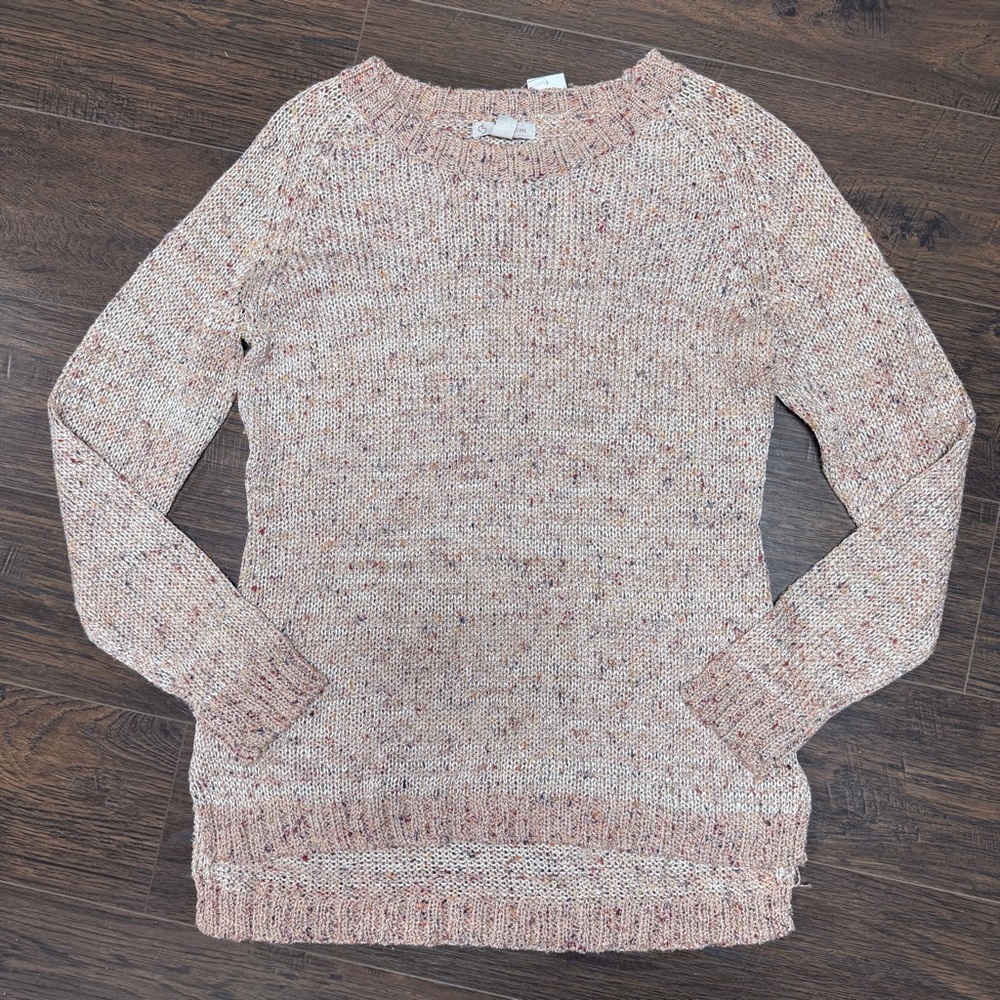 NWT DRESS BARN DUSTY ROSE MULTICOLOR SPARKLE SWEATER